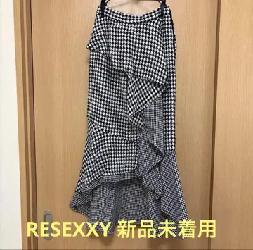 새 제품 미착용 RESEXXY 캐스케이드 메리메이드 스커트 깅엄 체크
