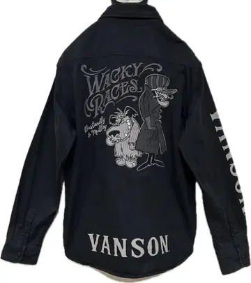 *VANSON x WACKY RACES 자수 긴팔 워크 셔츠 상의 M