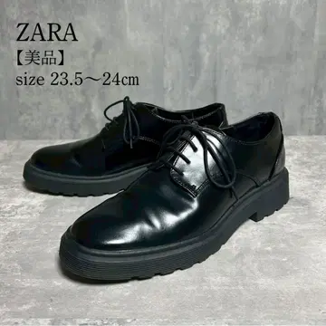 새상품급 ZARA 자라 로퍼 레이스업 슈즈 블랙 24cm