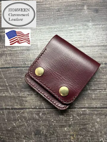 HORWEEN 크롬 엑셀 가죽 반지갑 컴팩트 트래커 월렛