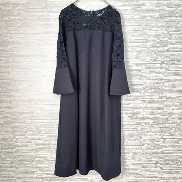 벨루나 레이스 절개 원피스 네이비 고급 포멀 결혼식 경사