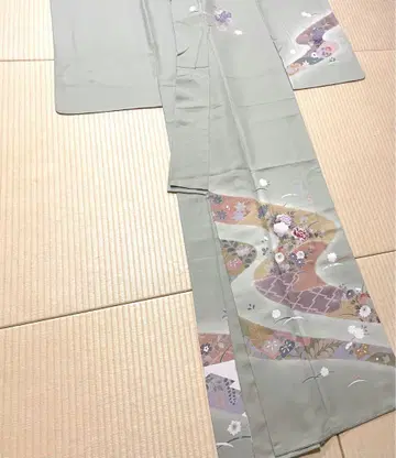 방문용 정장 연쥐색 자수 무문양