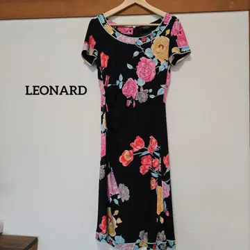 미품 LEONARD 레오나르 캔캔 스트레치 드레스 원피스