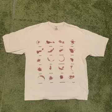 와인 얼룩 단추 장식 반팔 티셔츠
