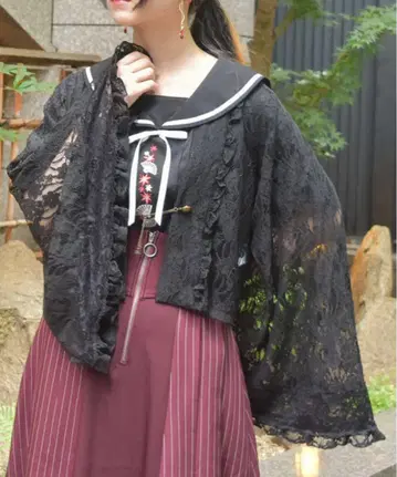 [ axes femme ] 기모 레이스 공주풍 소매 볼레로
