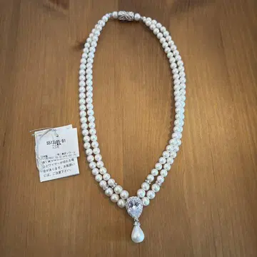 도쿄 소와르 목걸이 인공 진주 2연