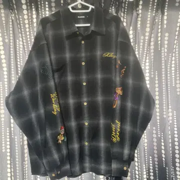 XLARGE 체크 패턴 자수 셔츠 XL
