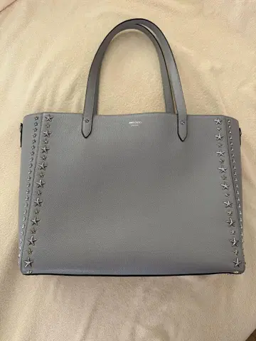 JIMMY CHOO 그레이 가죽 토트백