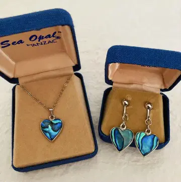 Sea opal 펜던트 & 귀찌 세트