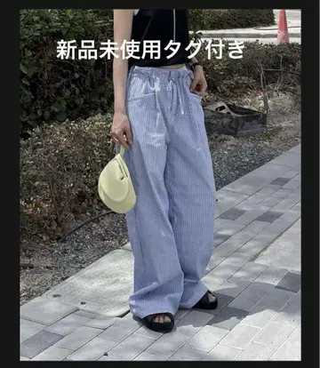 FASHIRU 스트라이프 편안한 팬츠 새 제품 미사용
