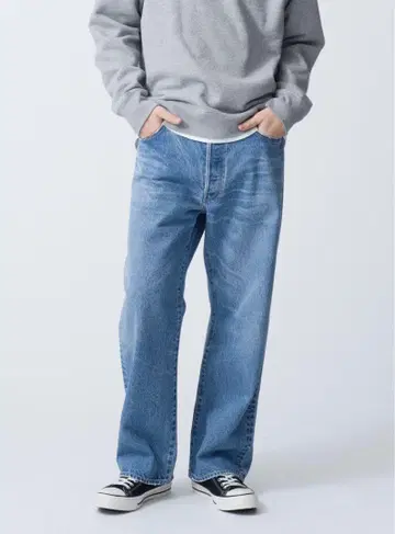 론하먼 리사이클 코튼 유즈드 와이드 핏 데님 팬츠