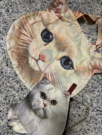 아차차무 고양이 얼굴 토트백 2점 세트