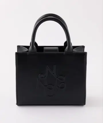 NICE CLAUP 로고 모티프 엠보싱 미니 백 블랙