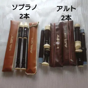 Aulos 알토 리코더 2개 소프라노 리코더 2개 세트 케이스 포함