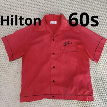 힐튼 Hilton 60년대 볼링 셔츠 빨강