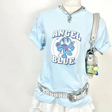 y2k ANGEL BLUE 나카무라군 로고 티셔츠 헤이세이 여자아이