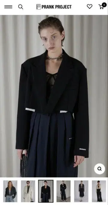 PRANK PROJECT Cut-off Short Jacket 블랙
