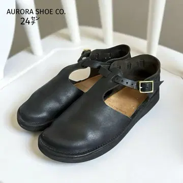 오로라 슈즈 (24cm) 블랙 T 스트랩 AURORA SHOE