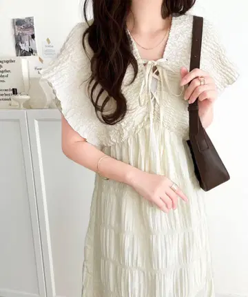 마조리카 프릴 주름 장식 플레어 원피스 (롱) 앞뒤 리버시블