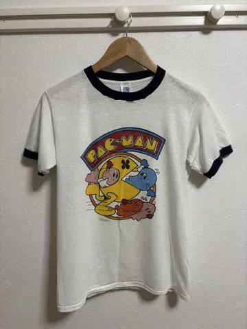 PAC-MAN 80s 빈티지 링거 티셔츠 USA 제작