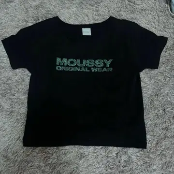 MOUSSY 블랙 로고 티셔츠