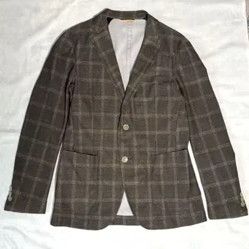 TAKEO KIKUCHI 브라운 계열 체크 썸머 자켓