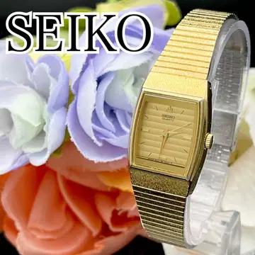 작동 SEIKO 세이코 골드 새 배터리 여성용 손목시계 I65