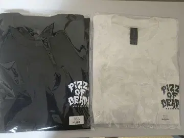 피자 오브 데스 티셔츠 L 사이즈 블랙 & 화이트