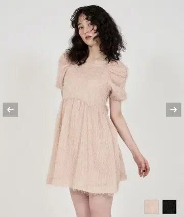 티나 조준 라메 샤기 미니 원피스