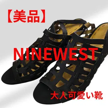 [새상품급] NINE WEST 24cm 글래디에이터 스타일 힐 샌들 블랙