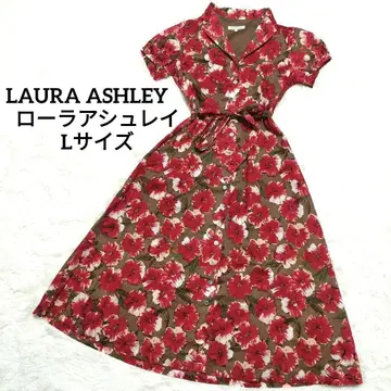 극품 LAURA ASHLEY 롱 셔츠 원피스 꽃무늬 벨트 A라인