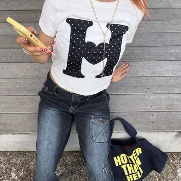 hth H dot Assortment cropped Tee