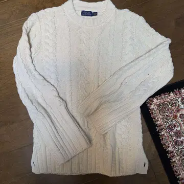 Polo Ralph Lauren 아이보리 케이블 짜임 스웨터