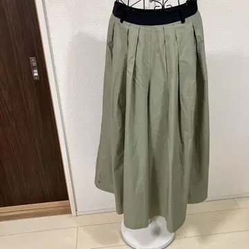 KIRAKIRA 카키색 가우초 팬츠 플레어 롱 M 사이즈 면 100%