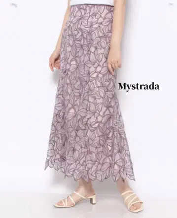 Mystrada 오간자 자수 내로우 스커트