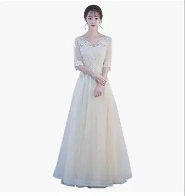 아이보리 레이스 드레스