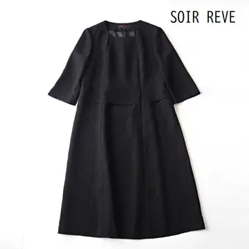 SOIR REVE 도쿄 소와르 워셔블 블랙 포멀 원피스 15