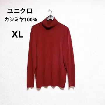 유니클로 캐시미어 100% 터틀넥 니트 스웨터 와인 레드 XL
