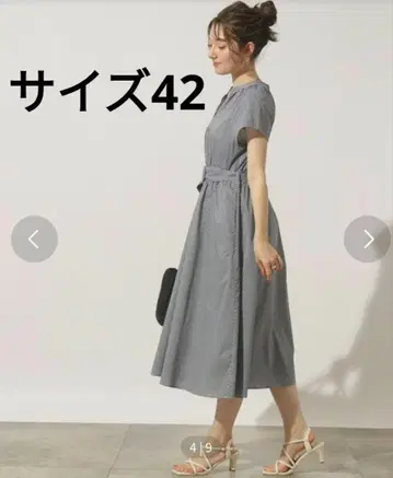 쿠튀르 브로치 깅엄 체크 원피스