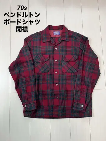[ 파격 ] 70s Pendleton 오픈 카라 보드 셔츠 M 사이즈