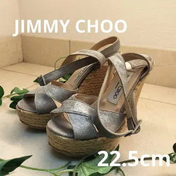 JIMMY CHOO 지미추 웨지 솔 스트랩 샌들 22.5