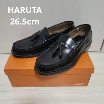 미품 할타 태슬 로퍼 U팁 유리 가죽 블랙 26.5cm