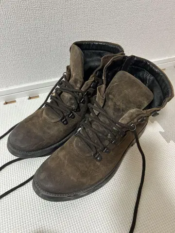 BOEMOS 브라운 스웨이드 레이스업 부츠 사이즈 42