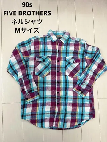 파격 90년대 FIVE BROTHERS 플란넬 셔츠 M 사이즈