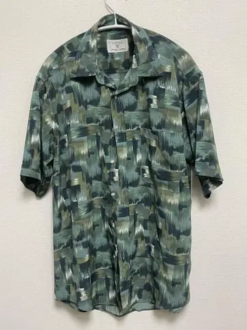 올 패턴 오픈 카라 셔츠 구제 의류 오픈 카라 셔츠 패턴 셔츠