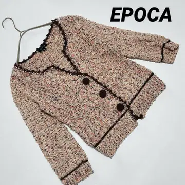 EPOCA 에포카 코튼 트위드 니트 카디건 장소 핑크 L 일본제