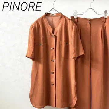 PINORE 셋업 노카라 셔츠 와이드 팬츠 빅사이즈 얇은 소재