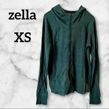 1점 한정 zella 짙은 녹색 집업 후드티 상의 긴팔 [XS]
