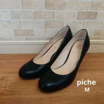 미품  piche 피셰아  아바하우스  펌프스 힐  검정  M