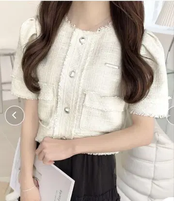 mily bilet 반팔 라메 믹스 트위드 자켓 M